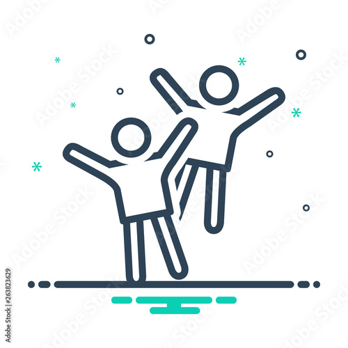 Mix line icon for cheerful 