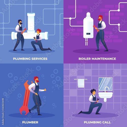 Set Plumbing Services Call, Boiler Maintenance.