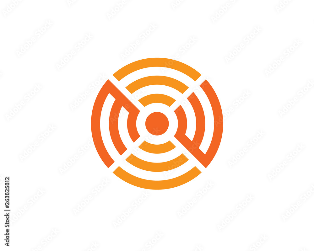 initial letter M W and wifi signal shaping a circular geometry lines initial letter M W and wifi signal shaping a circular geometry lines