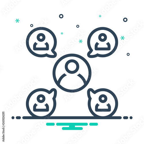 Mix line icon for sociable