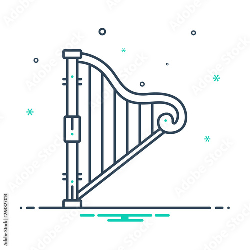 Mix line icon for harp 