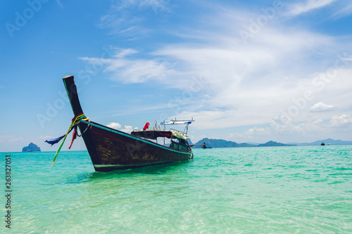 Travel to the sea and island by long tail boat Of Thailand © artrachen