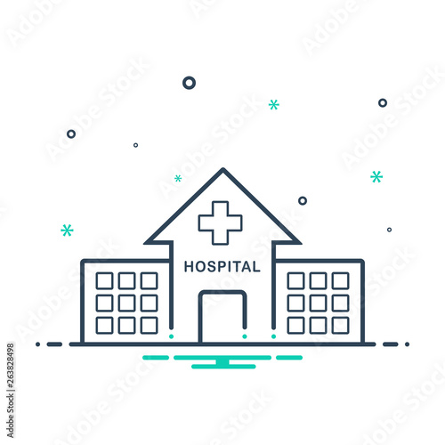 Mix line icon for hospital