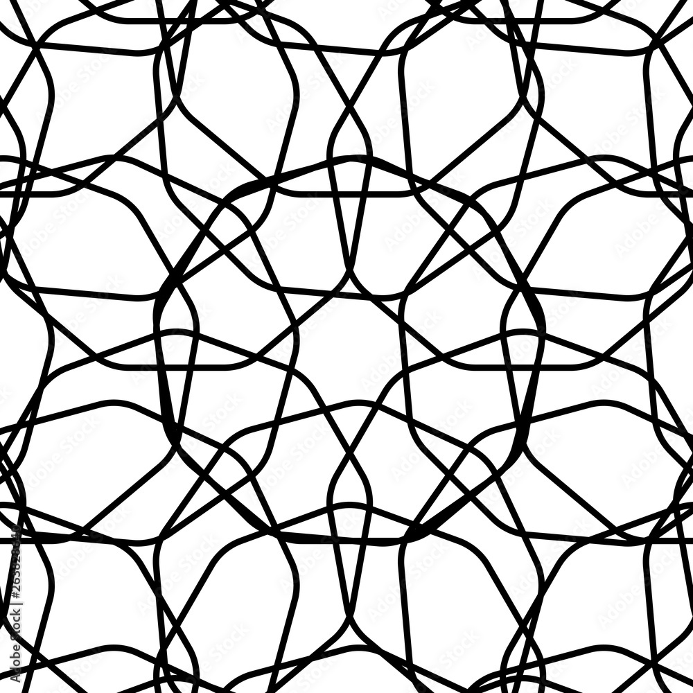 Naklejka premium Vector seamless pattern. Modern stylish texture with monochrome trellis. Repeating geometric grid. Simple graphic design.