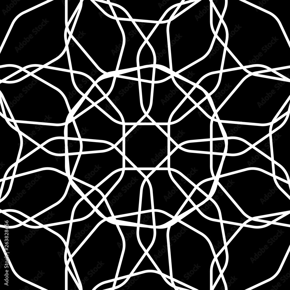 Naklejka premium Vector seamless pattern. Modern stylish texture with monochrome trellis. Repeating geometric grid. Simple graphic design.