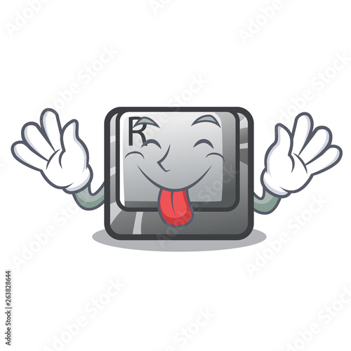 Tongue out R button in the cartoon game