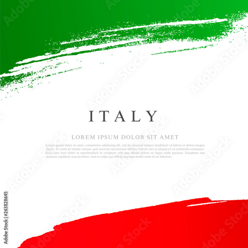 Flag of Italy. Vector illustration on white background. photo