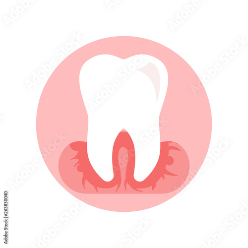 Tooth, Gums Inflammation Flat Vector Illustration