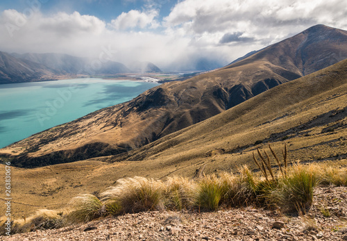 lake Ohau in Southern Alps, South Island, New Zealand photo