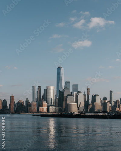 Skyline of downtown  Manhattan of New York City at dusk, viewed from New Jersey, USA © Mark Zhu