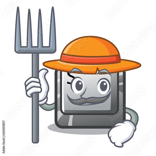 Farmer button S in the cartoon shape