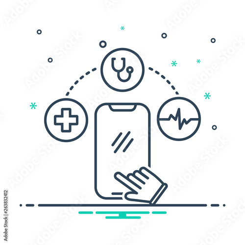 Mix line icon for mhealth 