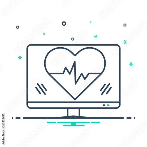 Mix line icon for ehealth 