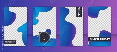 Set Promotion Flat Template Hashtag Splash Style