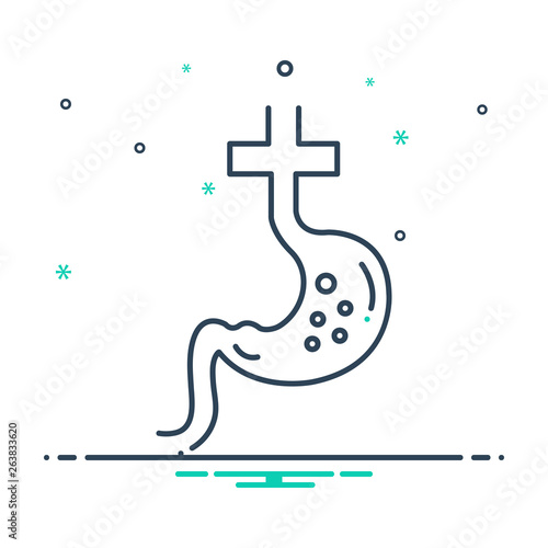 Mix line icon for gastroenterology