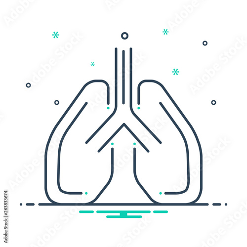 Mix line icon for  pulmonology 
