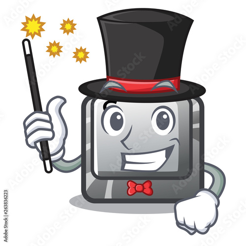 Magician button S isolated with the mascot