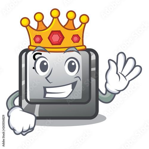 King button S isolated with the mascot