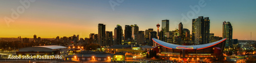 Panorama view Downtown Calgary skyline,Alberta,Canada photo
