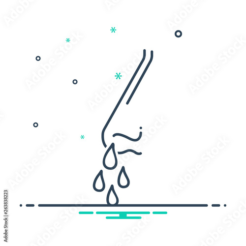 Mix line icon for runny nose