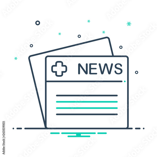 Mix line icon for medical news 