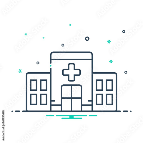 Mix line icon for clinic 