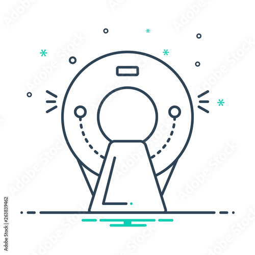 Mix line icon for ct scan 