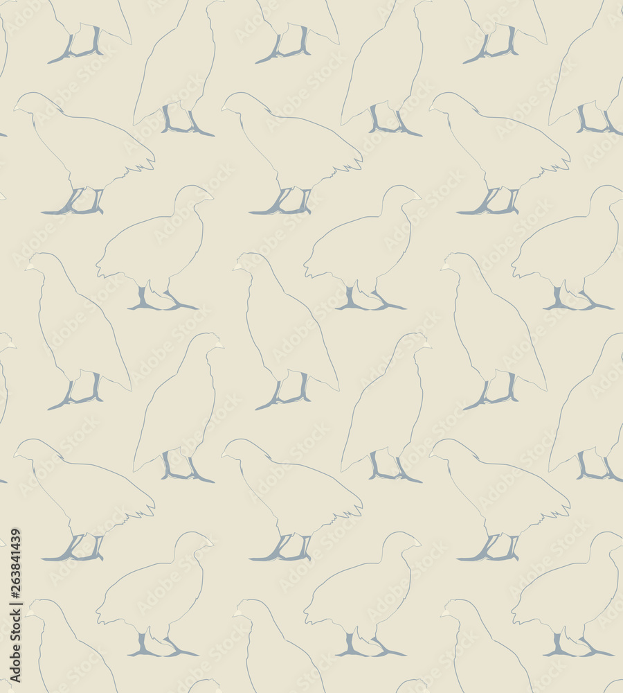 seamless pattern with hen in light colors