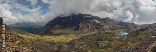 Panoramic landscape of Bei Laghetti, Bormio 3000 photo