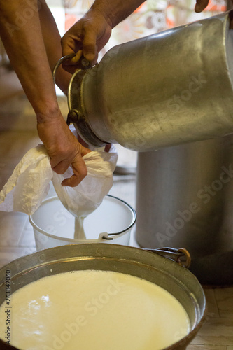 Making Pecorino and fresh Ricotta from Sheep s Milk Tuscany Italy