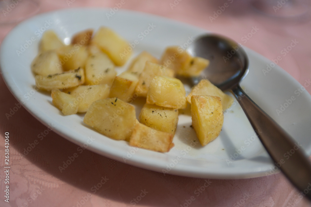 Roasted Potatoes, Food of Bocca di Magra Italy