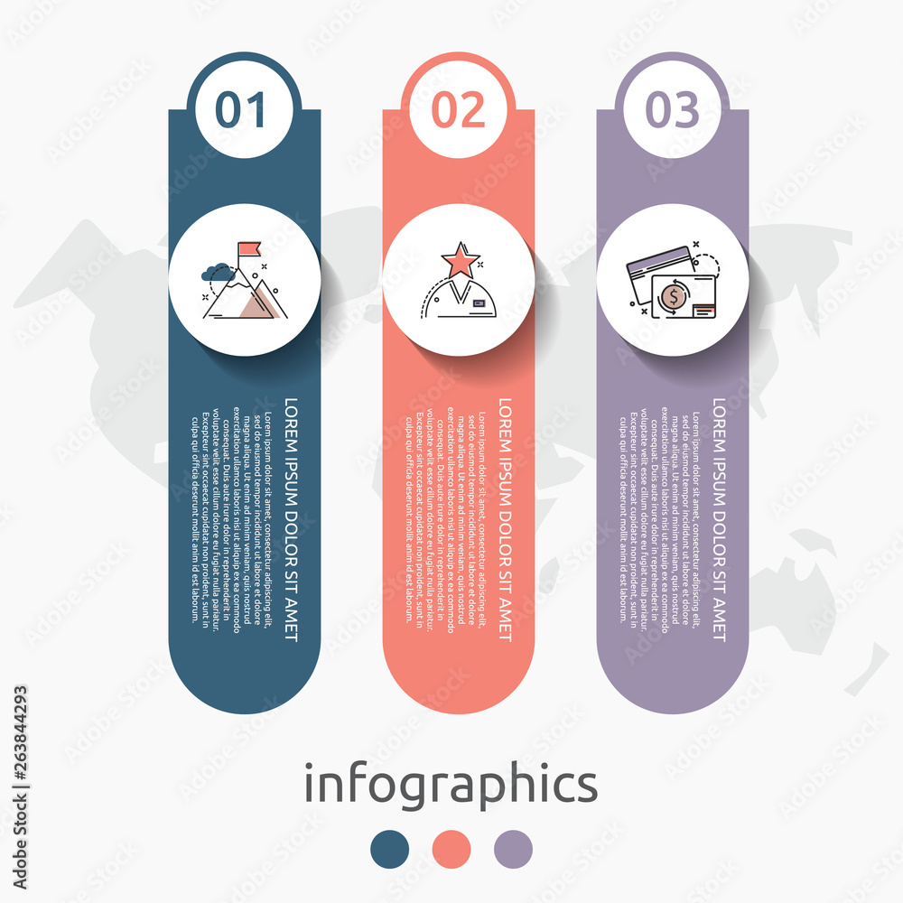 Vector infographic flat template circles for three label, diagram, graph, presentation. Business concept with 3 options. For content, flowchart, steps, timeline, workflow, marketing. EPS10 Vector infographic flat template circles for three label, diagram, graph, presentation. Business concept with 3 options. For content, flowchart, steps, timeline, workflow, marketing. EPS10