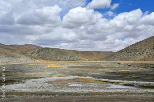 Fragment of the coastline - part of the geoglyph on the South-West coast of lake Rakshas Tal. Tibet