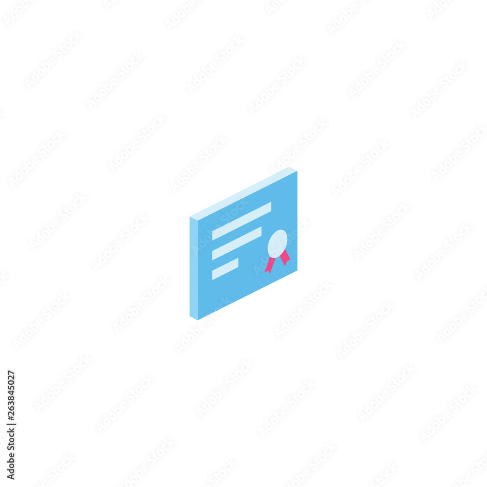 Certificate isometric 3d icon. Creative illustration idea. Certificate isometric 3d icon. Creative illustration idea.