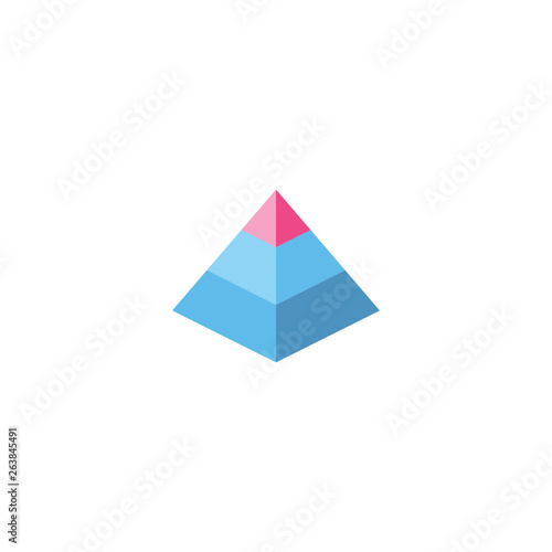 Pyramid 3d isometric icon symbol. Creative illustration idea.