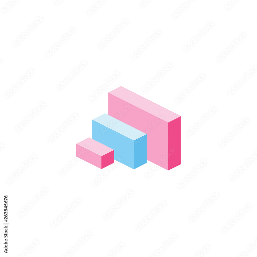 Obraz premium Blocks isometric 3d icon. Creative illustration idea.