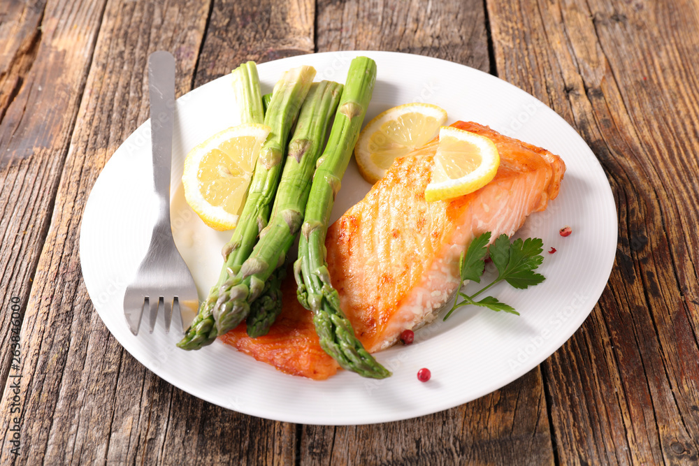 grilled salmon fillet and asparagus grilled salmon fillet and asparagus
