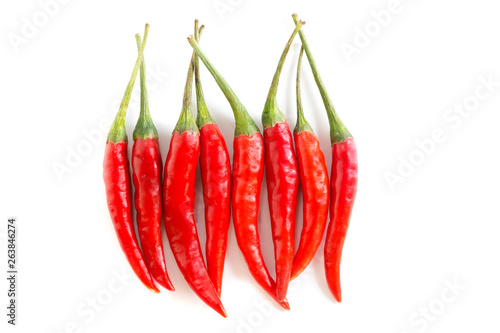 Red chili on a white background