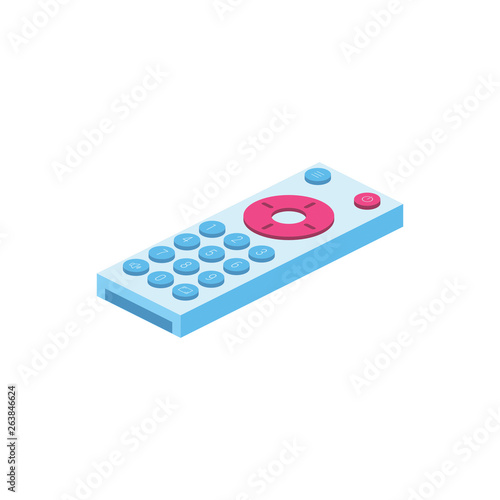 TV remote 3d vector isometric icon