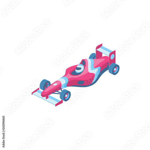 Sport Car Formula 3d vector isometric icon illustration