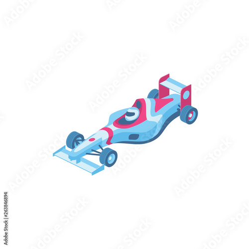 Sport Car Formula 3d vector isometric icon illustration
