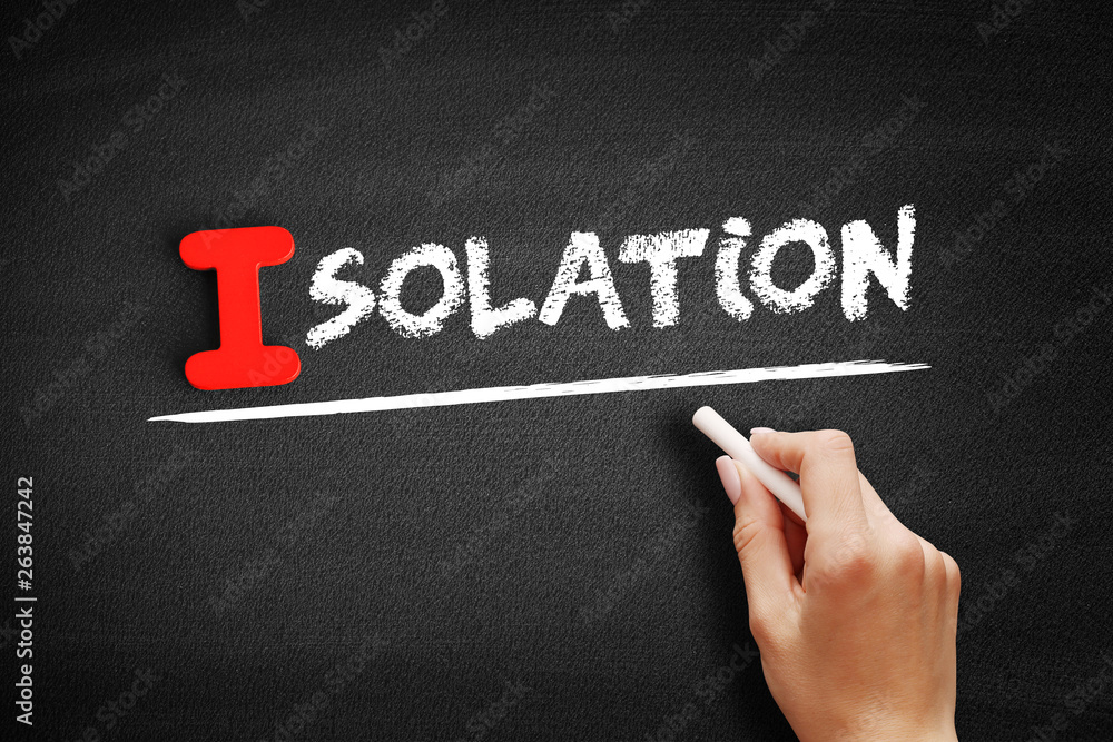 Fototapeta premium Isolation text on blackboard, concept background