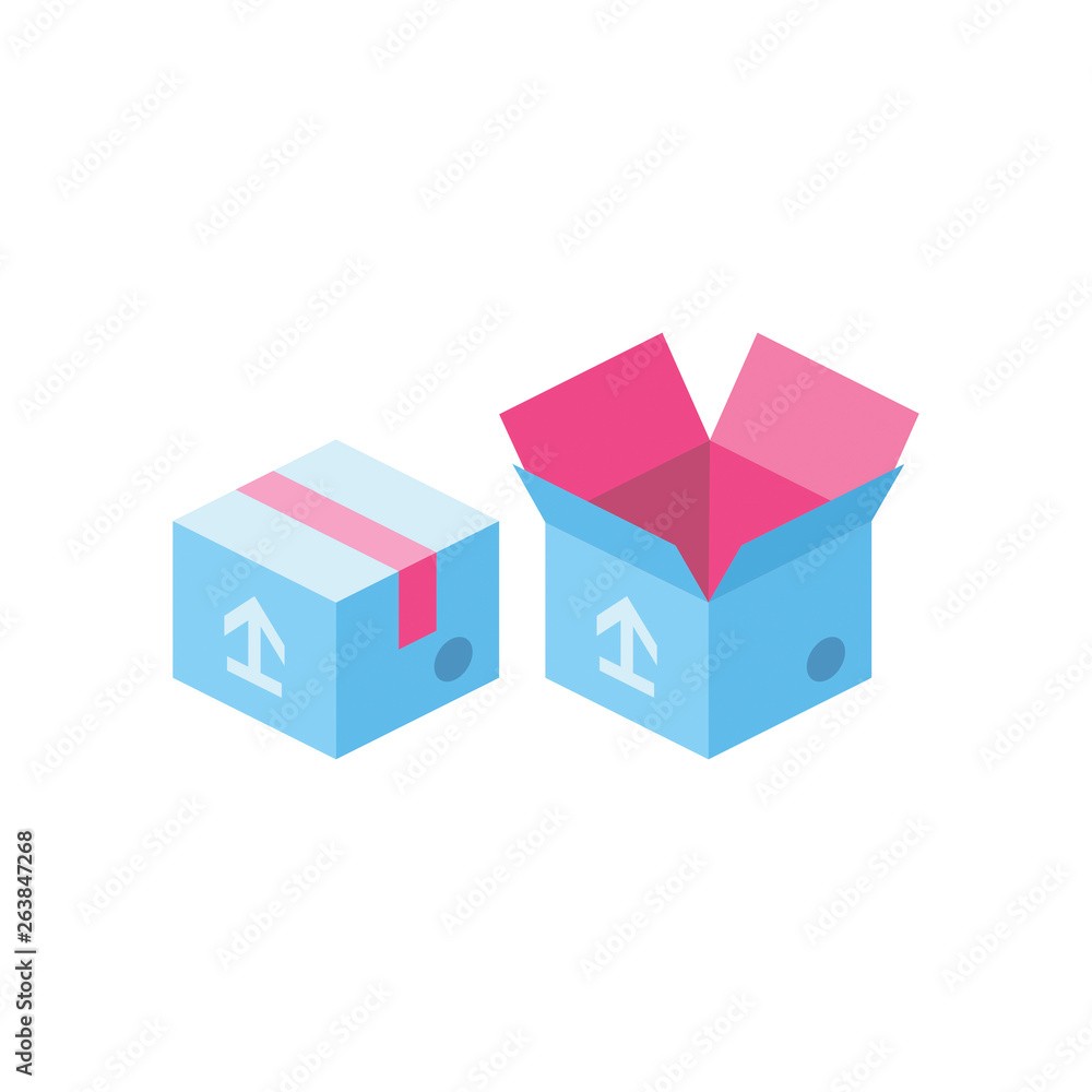Package Delivery 3D Vector Isometric icon Package Delivery 3D Vector Isometric icon
