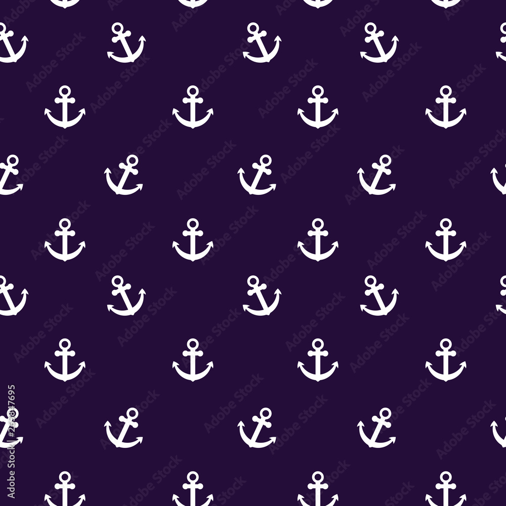 Seamless anchor pattern flat style design icon sign vector illustration. Nautical maritime sea ocean repeat backdrop symbols isolated on white background. Seamless anchor pattern flat style design icon sign vector illustration. Nautical maritime sea ocean repeat backdrop symbols isolated on white background.