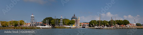 Enkhuizen Netherlands skyline panorama. Noord Holland. IJsselmeer. Zuiderzee. Haven.