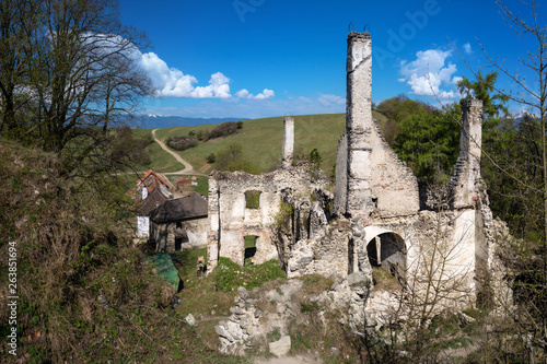 Ruins of Medieval Castle Sklabina near Martin, Slovakia photo