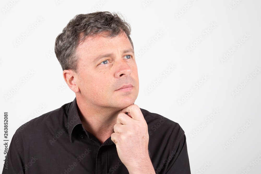 image of a handsome man dreming pensive look up image of a handsome man dreming pensive look up