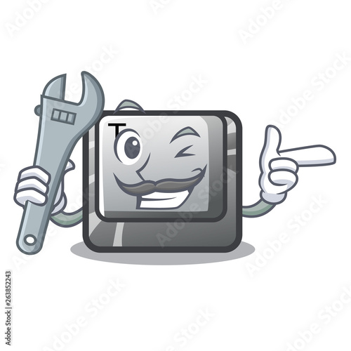 Mechanic button T in the mascot shape