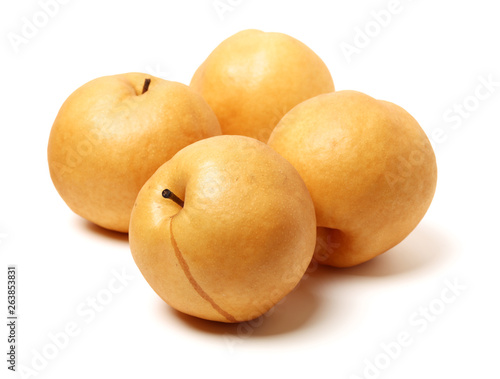 Pears on white background