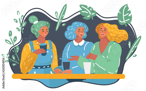Group of women friends having fun.